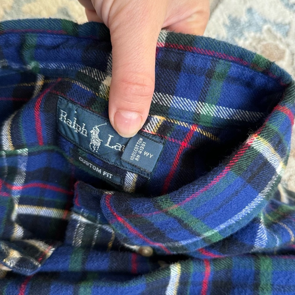 Ralph Lauren Blue Multicolor with soft cotton flannel and classic plaid pattern - Picture 9 of 9